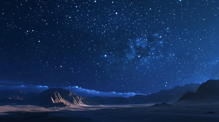 Wall Mural - starry night desert landscape