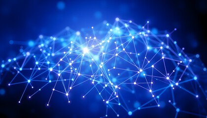 Dynamic abstract visualization of interconnected data points in a digital landscape
