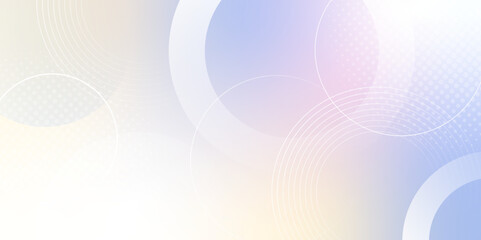 Leinwandbilder - Abstract hologram colorful gradient design with halftone circle decoration background. Abstract pastel background with dynamic circle lines. Minimalist banner background, pastel, pink and yellow color