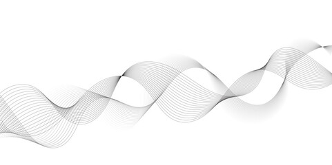 Leinwandbilder - Abstract grey, white smooth element swoosh speed wave modern stream background. Wave with lines created using blend tool. Abstract frequency sound wave lines and twisted curve lines background.	