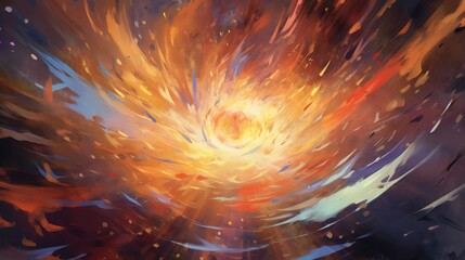 Canvas Print - abstract fiery vortex swirling energy.
