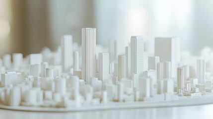 Wall Mural - city skyline, city modeling, skyline of city, 3d model rendering, city landscape	
