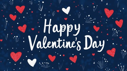 Poster - Colorful hearts and cheerful patterns create a festive atmosphere for Valentine's Day.