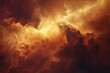 © ChaoticMind - A stunning depiction of a glowing golden nebula spreading expansively across the dark void of space, creating an awe-inspiring cosmic phenomenon of light and color.