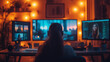 © Lumos Studio - Cozy Streaming Setup with Dual Monitors in Warm Lighting