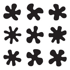 Wall Mural - abstract black blob shapes set vector on white background
