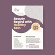 © Joynal - Dermatology skin care consultation editable print flyer or poster template, suitable for beauty salon leaflet and vertical poster or flyer design design