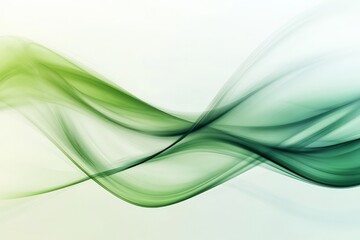 Leinwandbilder - A serene composition of green translucent waves creating a sense of calmness and fluidity on a soft gradient background, showcasing fluid dynamics and elegance.