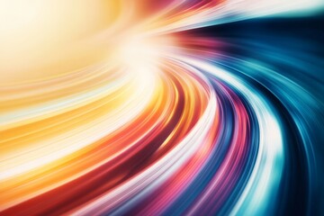 Leinwandbilder - A captivating image featuring dynamic light trails in radiant hues, swirling gracefully to create a sense of motion and energy in a dazzling visual display.