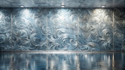 Sticker - Abstract Swirling Pattern Wall in Modern Interior Space