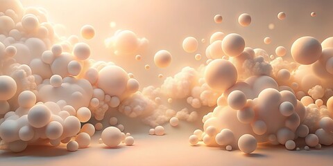 Wall Mural - Abstract Dreamlike Sphere Cloud Formation with Soft Lighting