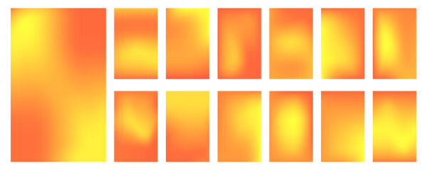 Set of autumn orange gradient vector background