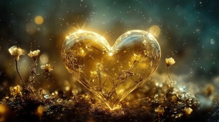 Wall Mural - intricate details of a heart symbolizing affection.