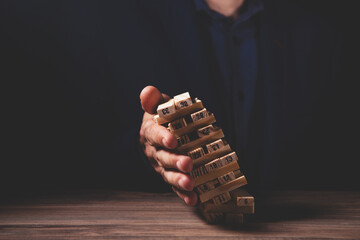 Wall Mural - man playing with blocks ..