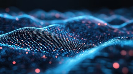 Stream of encoded data. Abstract digital code visualization. Artificial intelligence and machine learning. Big data code representation.