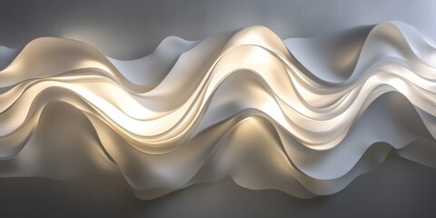Aufkleber - The creation of abstract waves accompanied by sophisticated lighting effects results in a captivating visual display that showcases elegance in form and illumination.