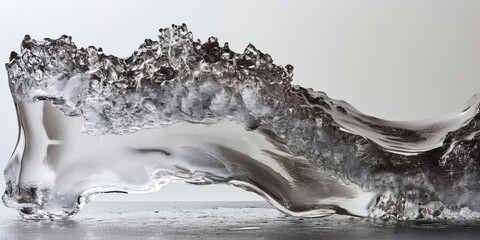 Fototapete - A captivating ice structure exhibiting features that are remarkably glass like and crystal clear, creating a stunning visual effect that catches the eye.