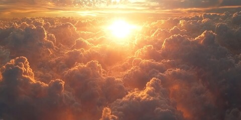 Aufkleber - The sun is shining brightly as it filters through the clouds, creating a stunning visual of the sun peeking out, emphasizing the beauty of sunlight amidst the clouds.