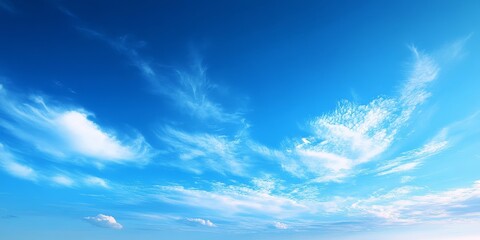 Poster - Stunning view of a beautiful pure blue sky, showcasing the vibrant hues of the sky. Experience the tranquility that a beautiful pure blue sky can offer in this captivating scene.