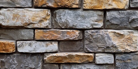 Poster - Texture of aged stone bricks showcasing the rustic charm of an old house the unique texture of stone bricks adds character and depth, highlighting the beauty of traditional architecture.