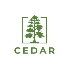 Cedar pine tree logo nature organic environment icon symbol illustration