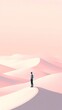 © chujun - Pink and white desert landscape illustration poster background