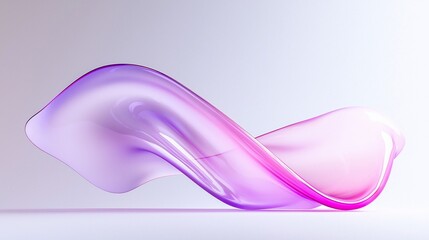 Canvas Print - abstract flowing purple and pink liquid form.