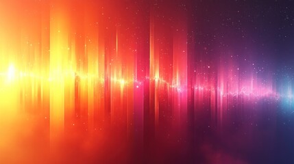 Aufkleber - Vibrant soundwave visualization with colorful gradients and sparkles.