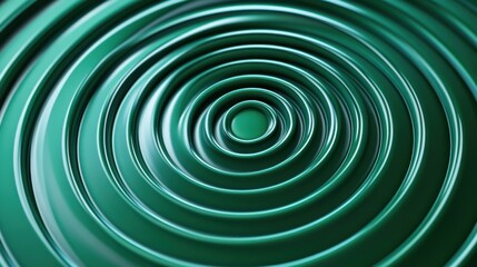 Aufkleber - A close-up view of concentric circular ripples in a green surface, showcasing fluid dynamics.