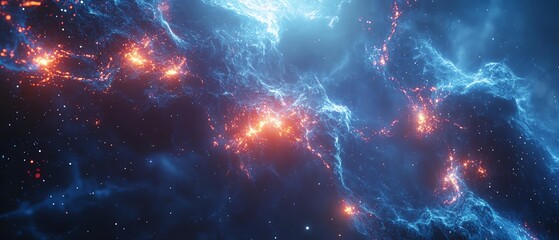 Aufkleber - Advanced global technology network with interconnected nodes, dynamic data exchanges, vibrant blue light streams, ultradetailed, photorealistic, 8K