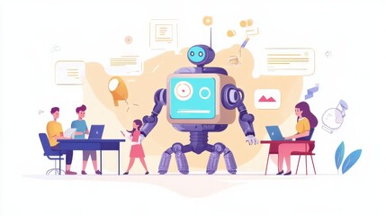 kids programming and creating robot at class, tiny people. engineering for kids, learn science activ