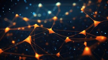 Network connection lines with bright nodes