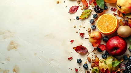 Wall Mural - Photo of a paper bag full of fresh fruits and vegetables