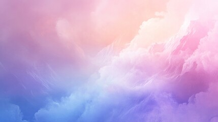 Poster - A soft gradient of pastel colors blending with cloud-like textures, creating a serene atmosphere.
