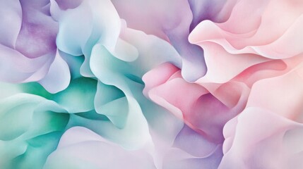 Poster - A soft, abstract composition of flowing pastel colors creating a serene, dreamy atmosphere.