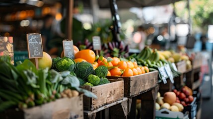 Wall Mural - Experience the Vibrant Farmers Market featuring Fresh Organic Produce and Delights