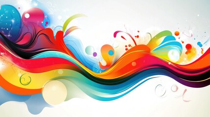 Aufkleber - A vibrant abstract design featuring colorful swirls and shapes, emphasizing creativity and energy.
