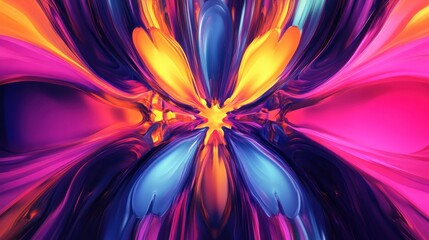 Poster - A vibrant abstract design featuring swirling colors and shapes, evoking a sense of energy.