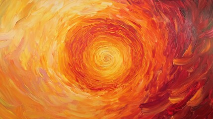 Poster - A vibrant abstract painting featuring swirling warm colors, evoking energy and movement.