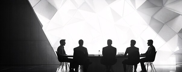 Aufkleber - Businessmen having a meeting in a modern office with big window