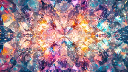 Poster - A vibrant kaleidoscope of colorful crystals creating a dazzling visual effect.