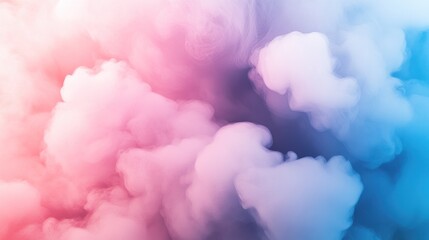 Poster - A vibrant swirl of pink and blue smoke creates an abstract, dreamy atmosphere.