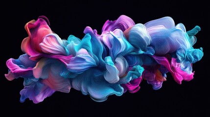 Aufkleber - A vibrant, swirling abstract composition of colorful fluid shapes against a dark background.
