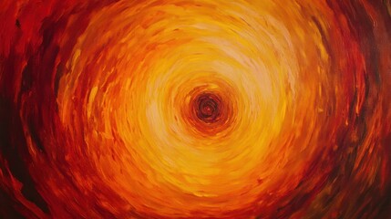 Poster - A vibrant, swirling abstract painting in shades of orange and yellow, evoking warmth and energy.