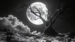 © Nicoum - The moon illuminates a dead tree, casting its eerie light over the twisted branches that stretch toward the sky.