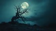 © Nicoum - The moon illuminates a dead tree, casting its eerie light over the twisted branches that stretch toward the sky.