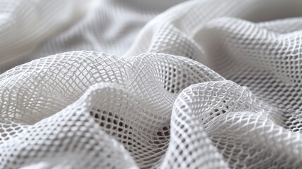 Closeup Mesh Fabric Texture in Abstract Grey Tones Background