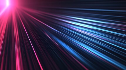 Poster - Abstract image of vibrant light rays in pink and blue tones, suggesting movement and energy.
