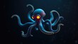 © VisualPro - 4K HD Wallpapers Stylized Octopus With A Glowing Body, Swimming Through A Dark Ocean Of Geometric Particles. Desktop Wallpaper HD. HD Backgrounds