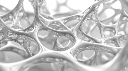 Fototapete - Abstract representation of interconnected structures resembling a cellular network.